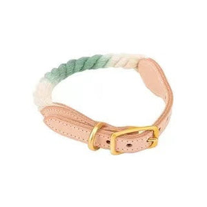 Luxe Royal Leather Rope Collar - Fall Forest-0