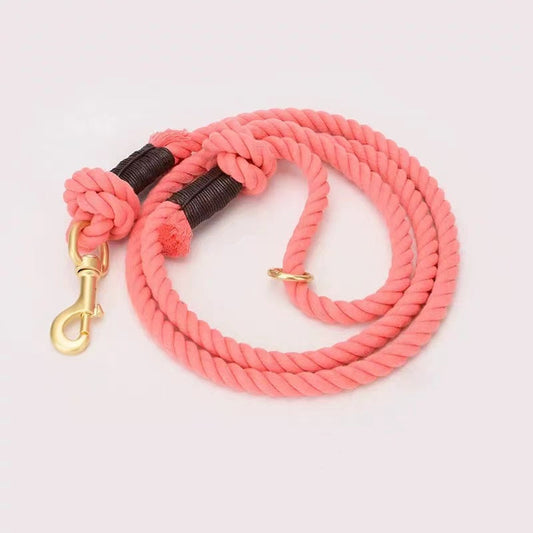 Dog Rope Leash - Coral Pink-0