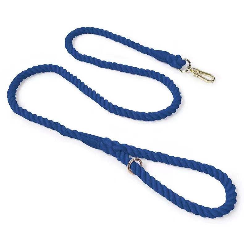 Dog Rope Leash - Denim Dark Blue-0