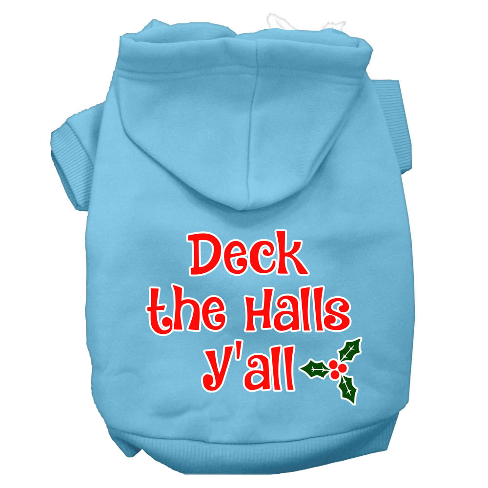 Christmas Pet Dog & Cat Hoodie Screen Printed, "Deck the Halls Y'all"-5