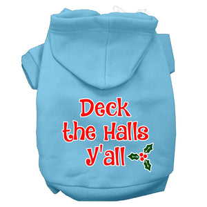 Christmas Pet Dog & Cat Hoodie Screen Printed, "Deck the Halls Y'all"-5