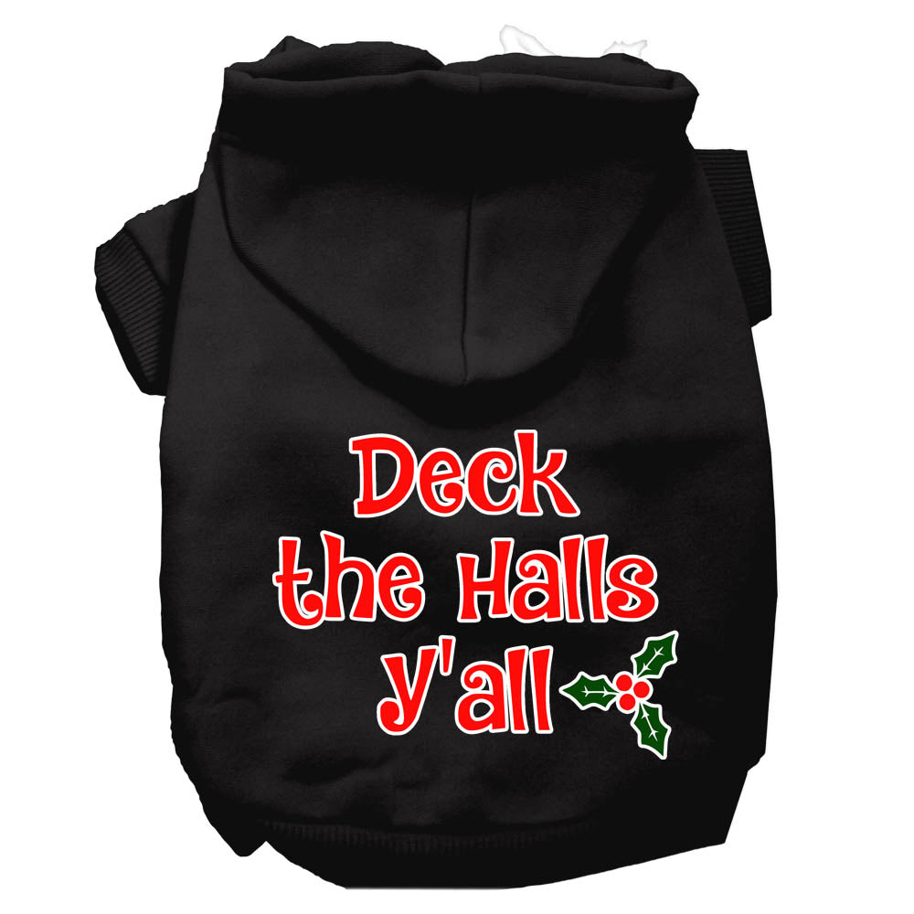 Christmas Pet Dog & Cat Hoodie Screen Printed, "Deck the Halls Y'all"-6