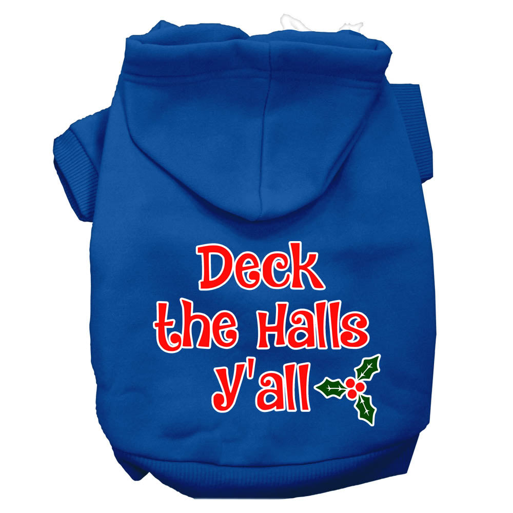 Christmas Pet Dog & Cat Hoodie Screen Printed, "Deck the Halls Y'all"-7