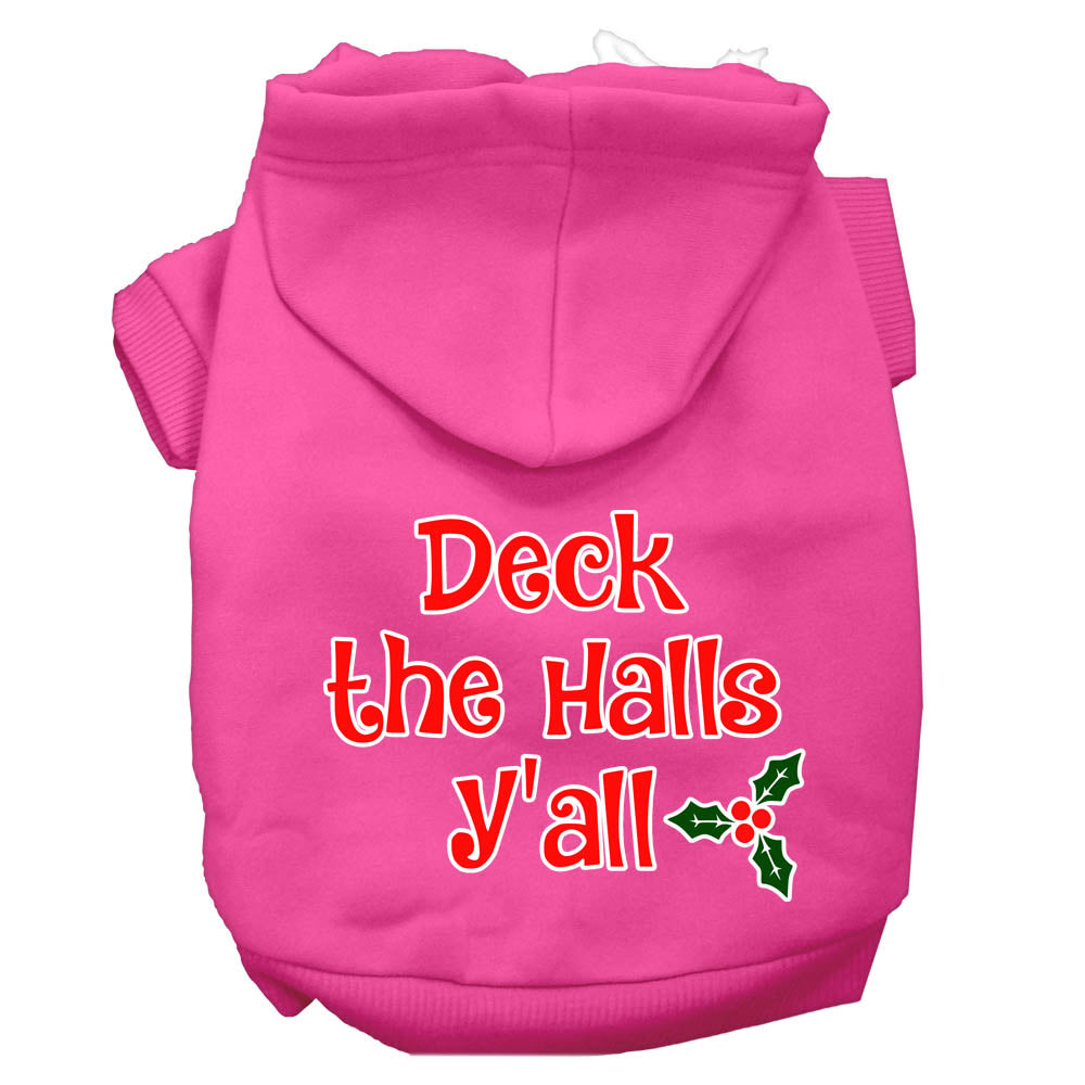 Christmas Pet Dog & Cat Hoodie Screen Printed, "Deck the Halls Y'all"-8