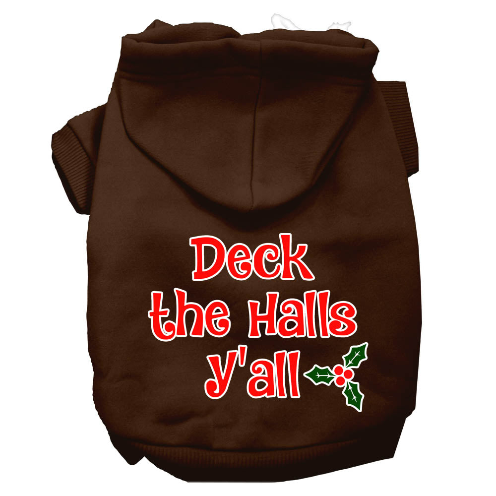 Christmas Pet Dog & Cat Hoodie Screen Printed, "Deck the Halls Y'all"-10