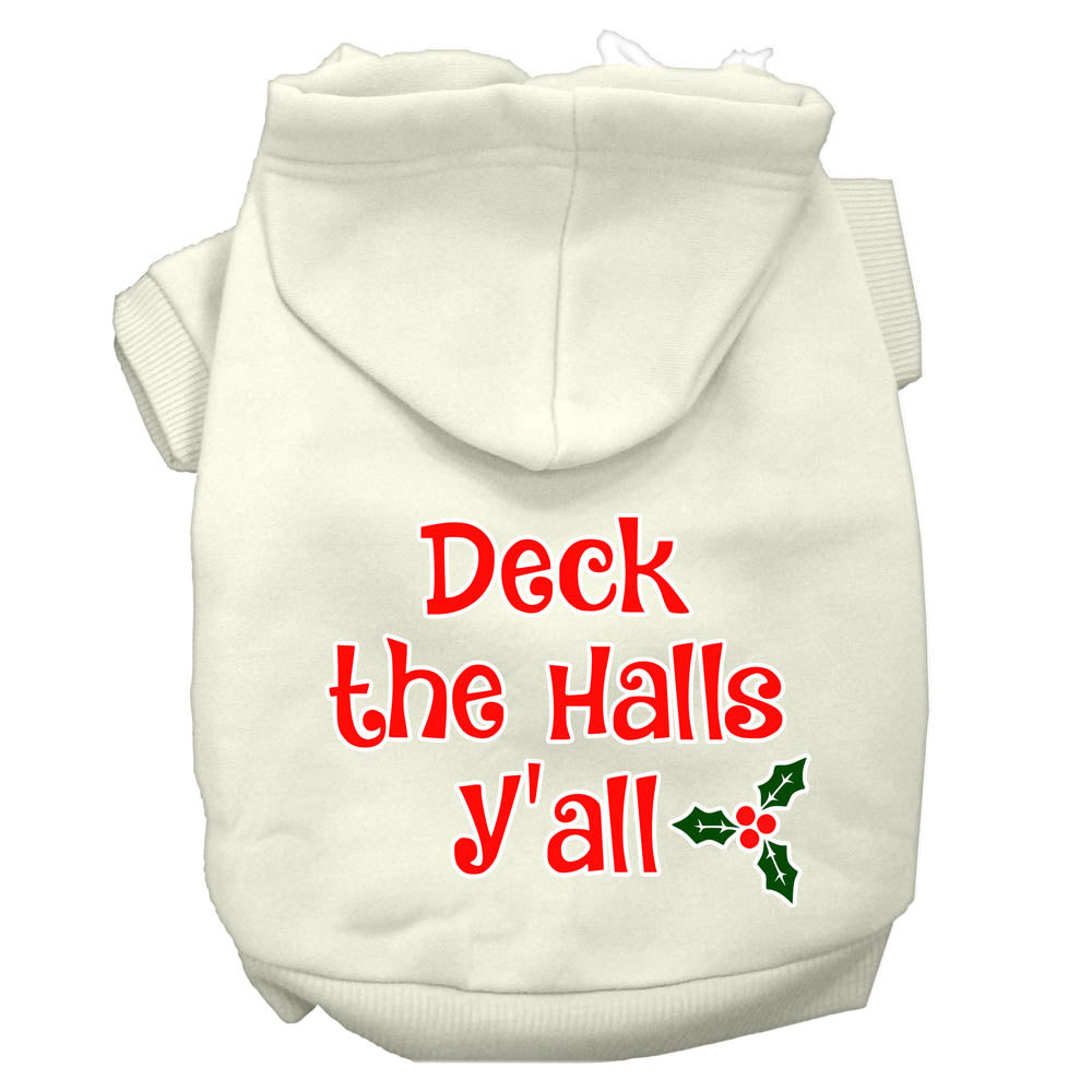 Christmas Pet Dog & Cat Hoodie Screen Printed, "Deck the Halls Y'all"-12