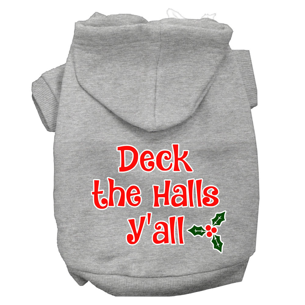 Christmas Pet Dog & Cat Hoodie Screen Printed, "Deck the Halls Y'all"-11