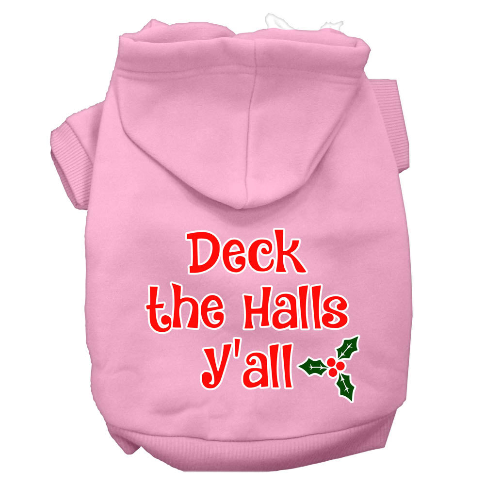 Christmas Pet Dog & Cat Hoodie Screen Printed, "Deck the Halls Y'all"-9