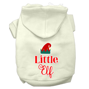 Christmas Pet Dog & Cat Hoodie Screen Printed, "Little Elf"-11