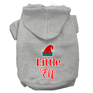 Christmas Pet Dog & Cat Hoodie Screen Printed, "Little Elf"-12