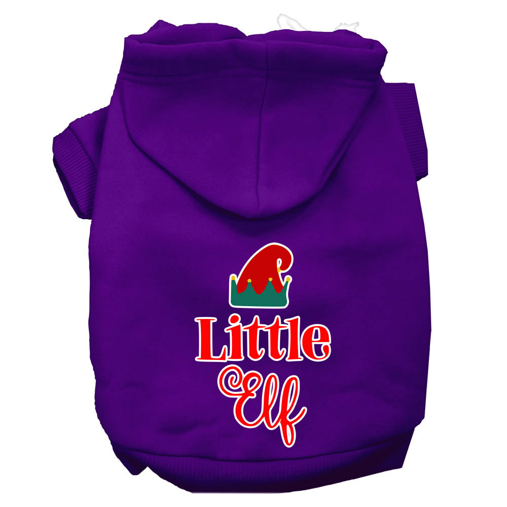 Christmas Pet Dog & Cat Hoodie Screen Printed, "Little Elf"-13