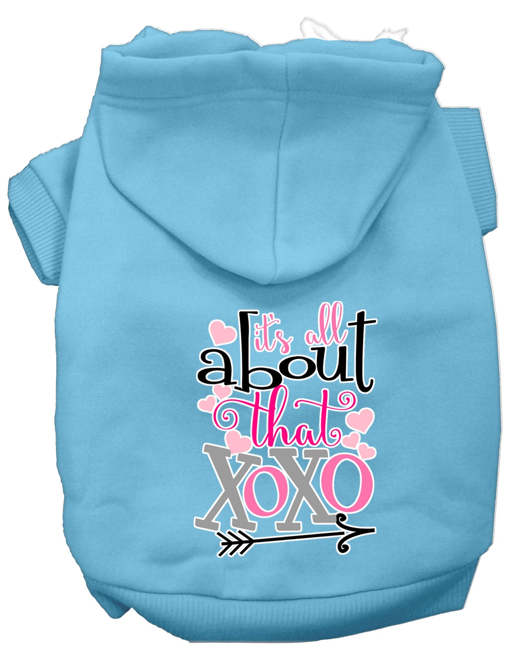 Pet, Dog & Cat Hoodie Screen Printed, "All About That XOXO"-5