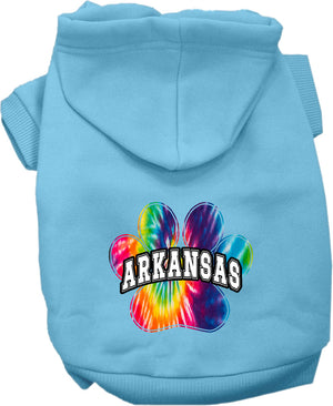 Pet Dog & Cat Screen Printed Hoodie for Medium to Large Pets (Sizes 2XL-6XL), "Arkansas Bright Tie Dye"-5