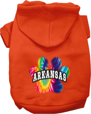 Pet Dog & Cat Screen Printed Hoodie for Medium to Large Pets (Sizes 2XL-6XL), "Arkansas Bright Tie Dye"-13