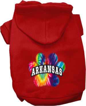 Pet Dog & Cat Screen Printed Hoodie for Medium to Large Pets (Sizes 2XL-6XL), "Arkansas Bright Tie Dye"-14