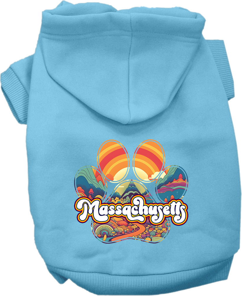 Pet Dog & Cat Screen Printed Hoodie for Small to Medium Pets (Sizes XS-XL), "Massachusetts Groovy Summit"-5