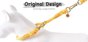 Cotton Rope Collar With Lightweight Gold Chain - Sunset-2