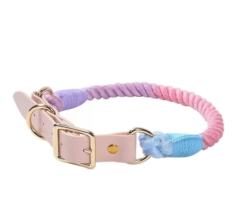 Luxe Royal Leather Rope Collar - Mermaid-0