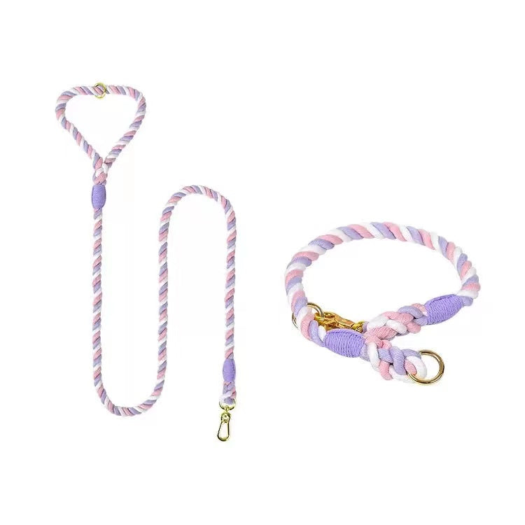 Dog Rope Leash and Collar Set - Sweet Dream-0