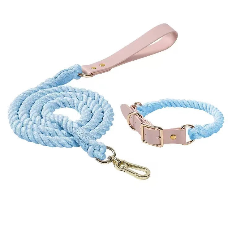 Luxe Royal Leather Rope Leash and Collar Set - Blumond-0