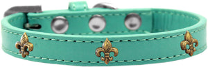 Dog, Puppy & Pet Widget Fashion  Collar, "Bronze Fleur De Lis"-5