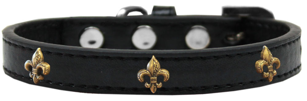 Dog, Puppy & Pet Widget Fashion  Collar, "Bronze Fleur De Lis"-6