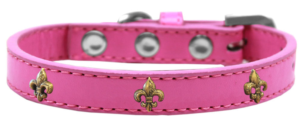 Dog, Puppy & Pet Widget Fashion  Collar, "Bronze Fleur De Lis"-7