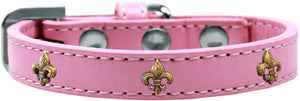 Dog, Puppy & Pet Widget Fashion  Collar, "Bronze Fleur De Lis"-8