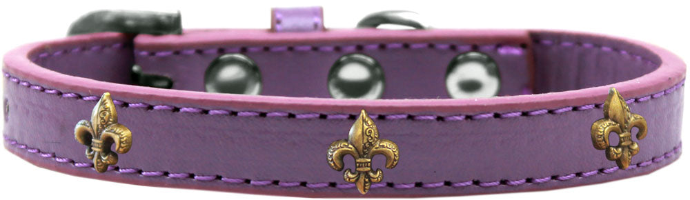 Dog, Puppy & Pet Widget Fashion  Collar, "Bronze Fleur De Lis"-9