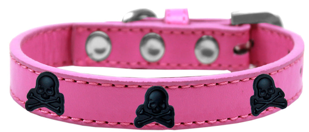 Dog, Puppy and Pet Widget Fashion Collar, "Black Skulls"-3