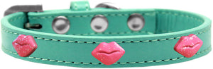 Dog, Puppy & Pet Widget Fashion  Collar, "Pink Glitter Lips"-5