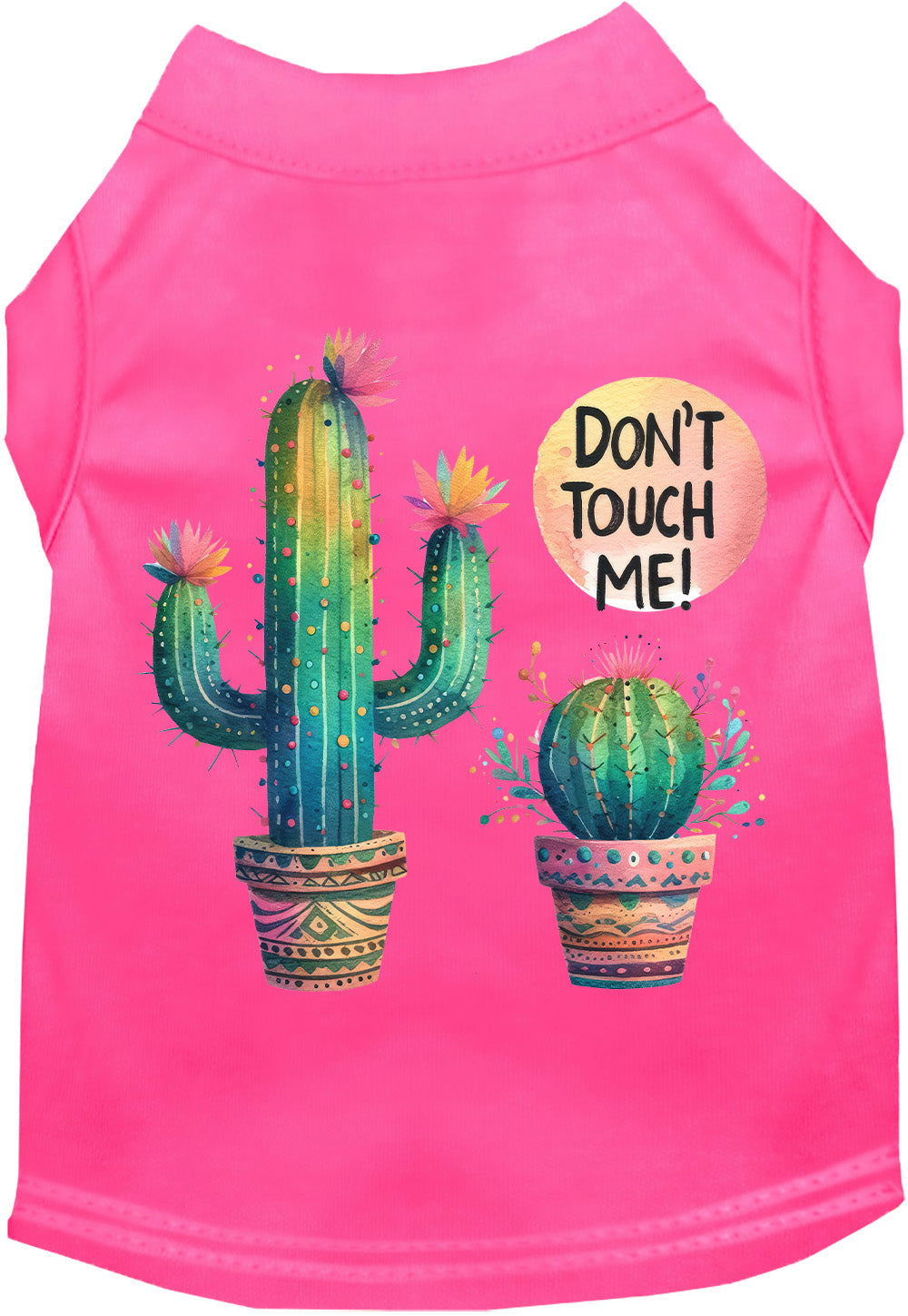 Adorable Cat or Dog Shirt for Pets "Don't Touch Me Cactus"-2