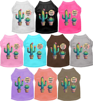 Adorable Cat or Dog Shirt for Pets "Don't Touch Me Cactus"-0