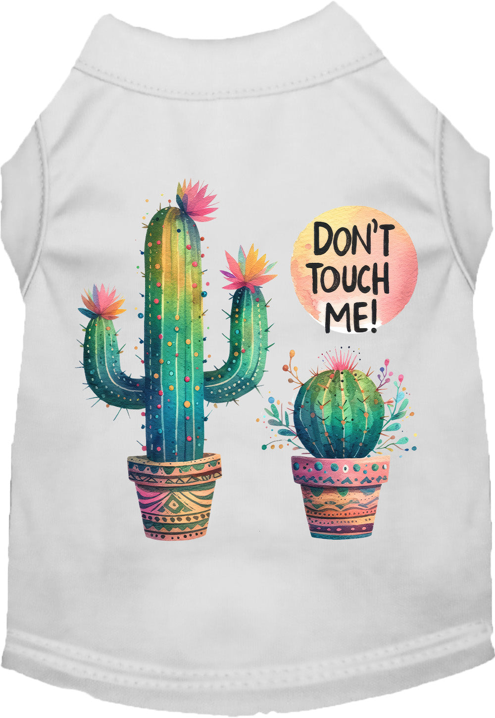 Adorable Cat or Dog Shirt for Pets "Don't Touch Me Cactus"-4