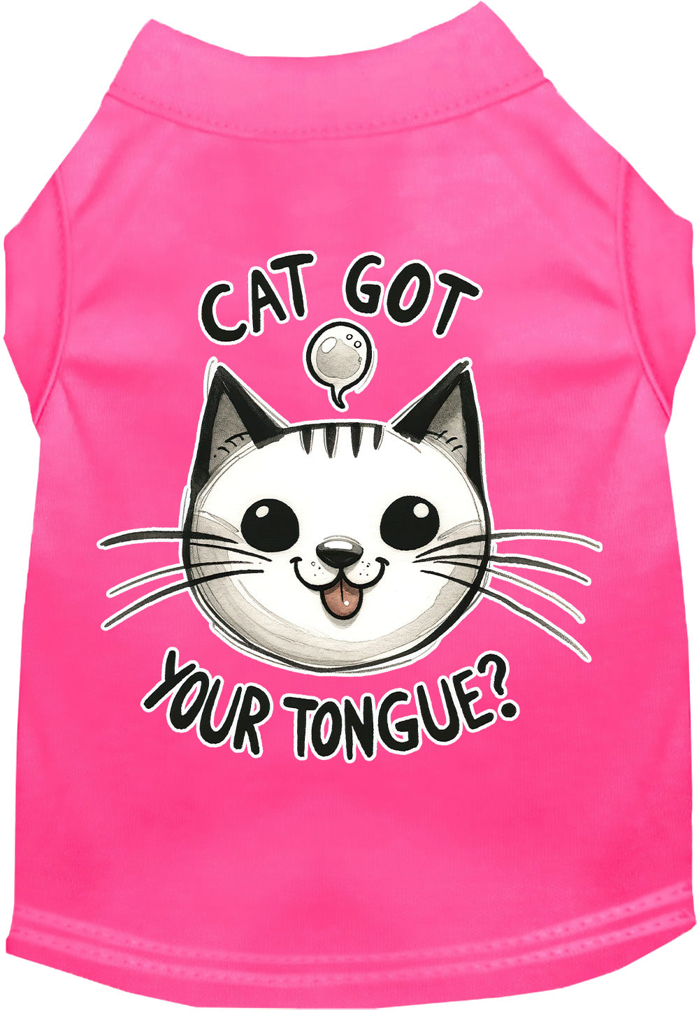 Adorable Cat or Dog Shirt for Pets "Cat Got Your Tongue"-4