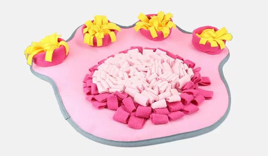 Pets Puzzle Toys Snuffle Mat - Pink Paw-0