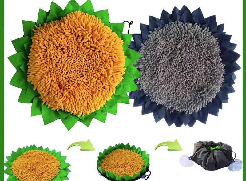 Pets Puzzle Toys Snuffle Mat-Sunflower Garden-0