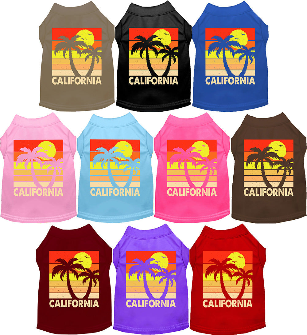 Vintage Style Cat or Dog Shirt for Pets "California Retro Palms"-0