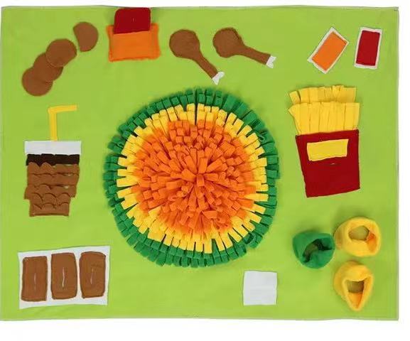 Pets Puzzle Toys Snuffle Mat-Fast Food World-0