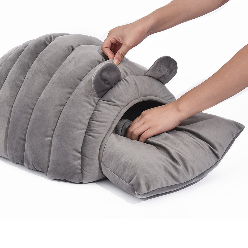 Comfy Cat Cave Igloo Round Nest Grey L-5