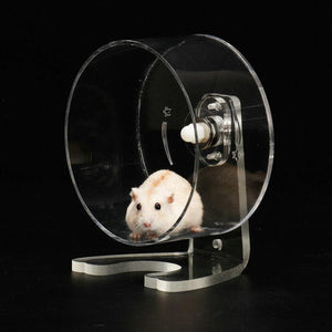 Transparent Acrylic Pet Exercise Wheel - The Ultimate Hamster Fitness Experience-0