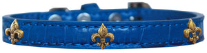 Dog, Puppy & Pet Designer Croc Widget Collar, "Bronze Fleur De Lis"-6