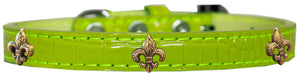 Dog, Puppy & Pet Designer Croc Widget Collar, "Bronze Fleur De Lis"-11