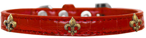 Dog, Puppy & Pet Designer Croc Widget Collar, "Bronze Fleur De Lis"-15