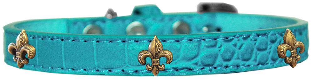 Dog, Puppy & Pet Designer Croc Widget Collar, "Bronze Fleur De Lis"-17