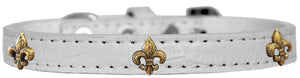 Dog, Puppy & Pet Designer Croc Widget Collar, "Bronze Fleur De Lis"-18