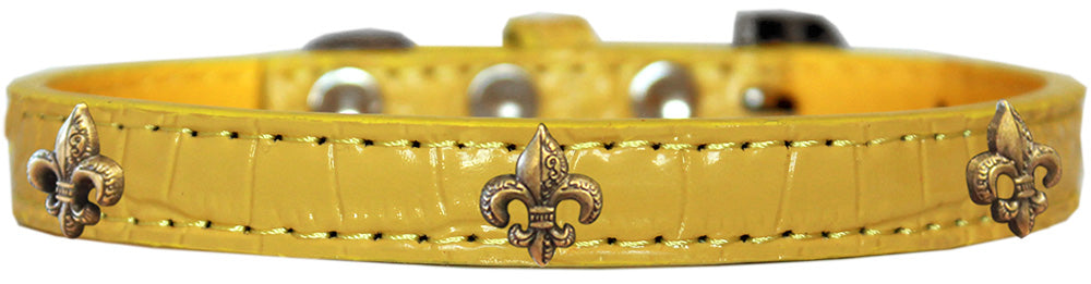 Dog, Puppy & Pet Designer Croc Widget Collar, "Bronze Fleur De Lis"-19