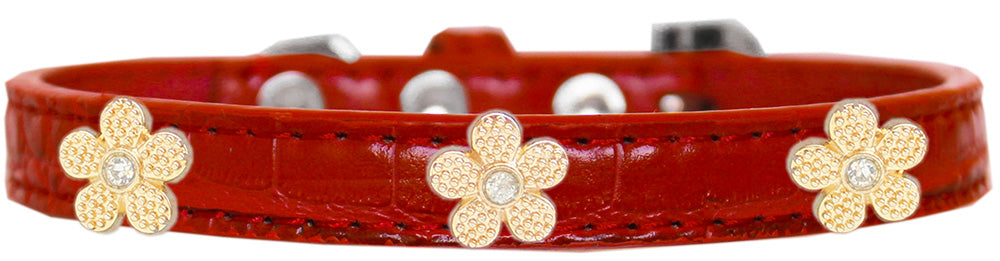 Dog, Puppy & Pet Designer Croc Widget Collar, "Gold Flowers"-12