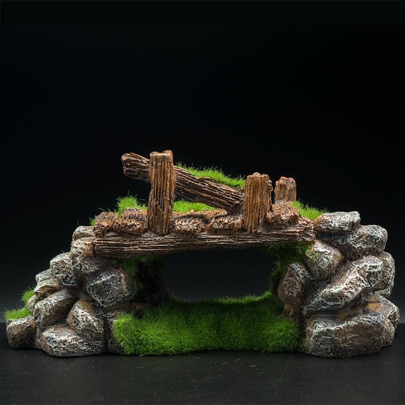 Landscape Stone Flocking Resin Aquarium Decoration-3