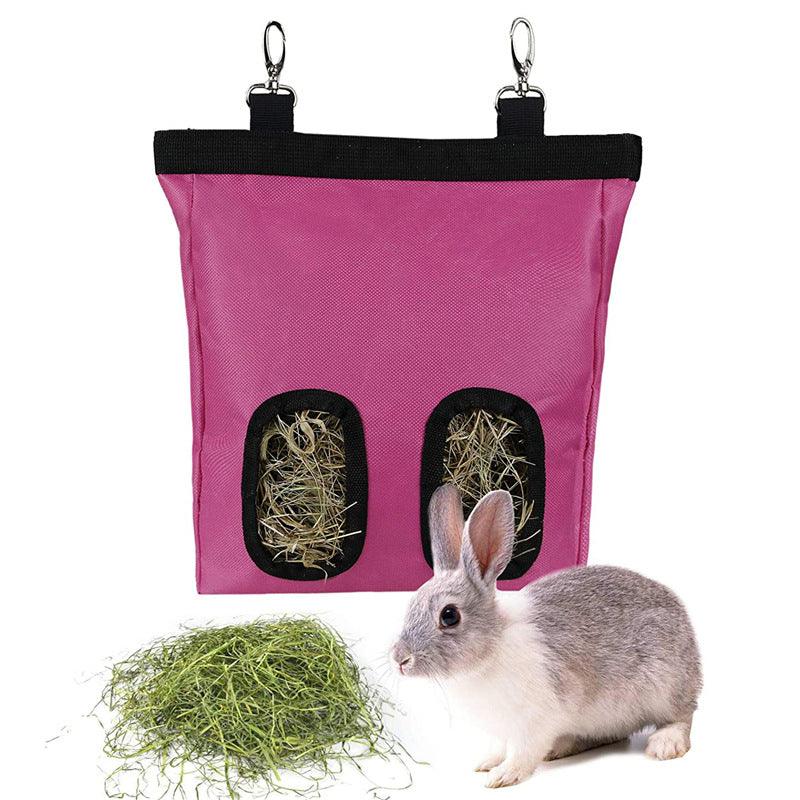 Hanging Pet Hay Feeder Bag - Convenient And Stylish Solution For Rabbits, Guinea Pigs, And Chinchillas-1